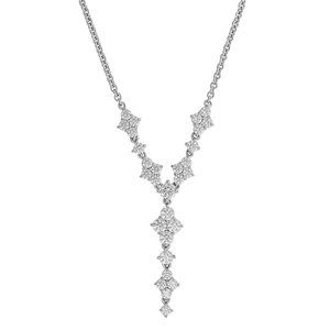 Sterling Silver Cubic Zirconia CZ "Y" necklace